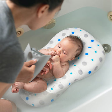 Baby Bath Mat, Kakiblin Bathtub Baby Bath Cushion Soft Anti-Slip Bath Pad 0-6 Month Toddler Bath Pillow (Spot)