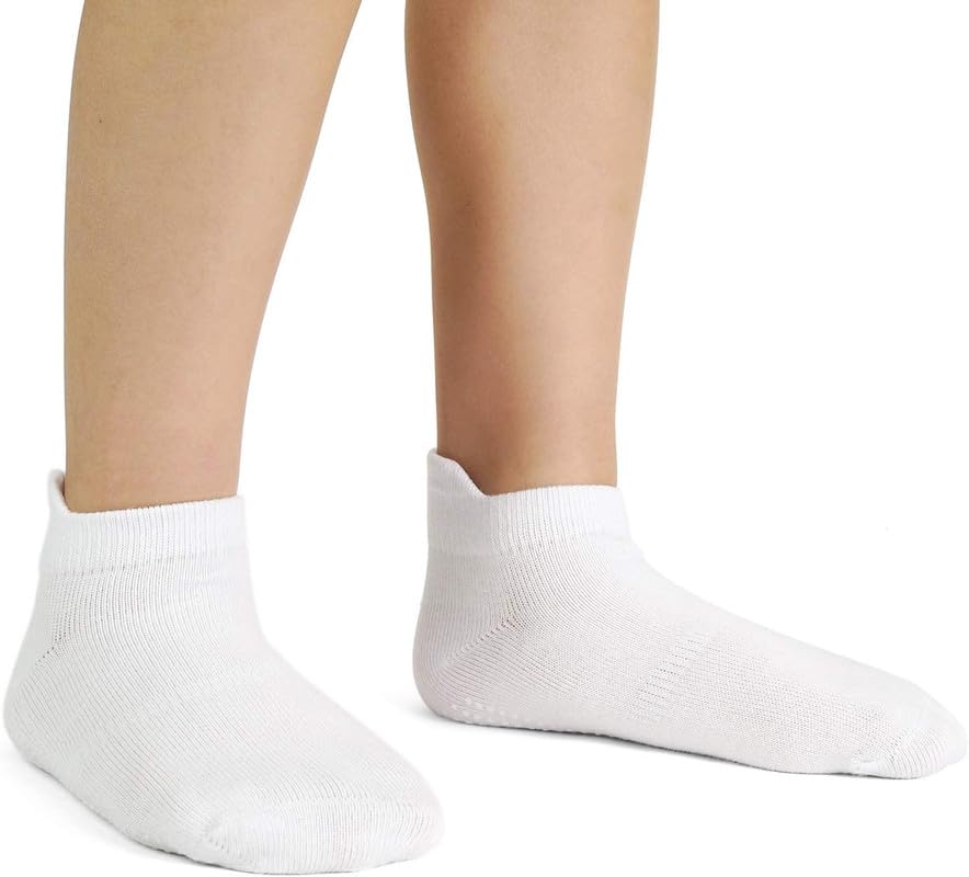 Katapol Combed Cotton Socks For Kids/Babies | Unisex AntiSkid Ankle Length | AntiSlip (Pack Of 1, White, 6 To 12 Months)