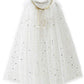 Fkkfyy Big Girl Cape Cloak Dresses Matching Princess Wedding Birthday Party Halloween Star Sequins Cape Summer Cloaks Costumes F