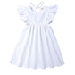 Toddler Baby Girl Dress Summer Cotton Linen Ruffle Halter Sleeveless Kids Casual Beach Party Dresses 2-7 Years (White, 3-4T, 3_Y