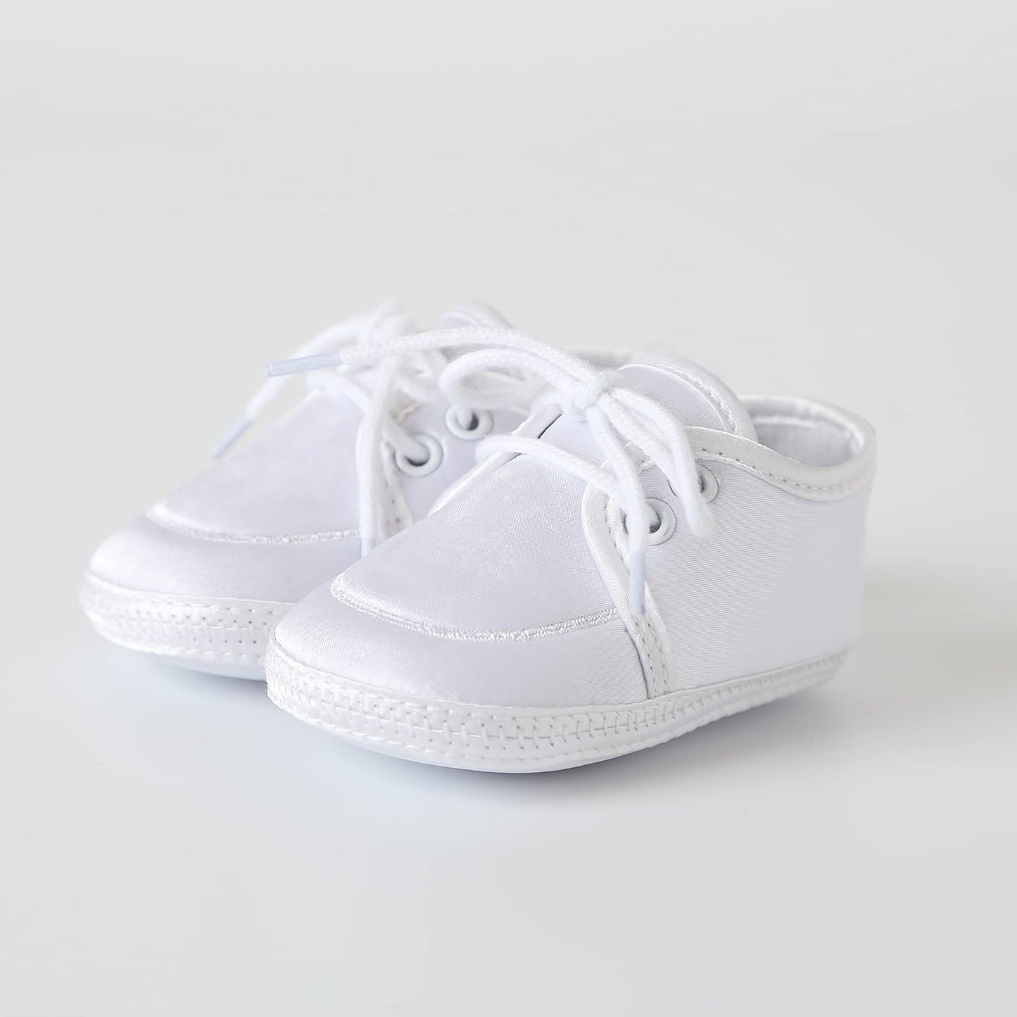 Booulfi Baby Sock Shoes White Newborn Booties Infant Baptism Shoes Socks For Baby Boy 0-3 Months Baptism Christening Easter Outf
