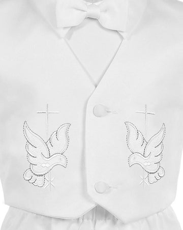 Igirldress Baby Toddler Boys Christening Short Sleeve Set 6-12Mos White