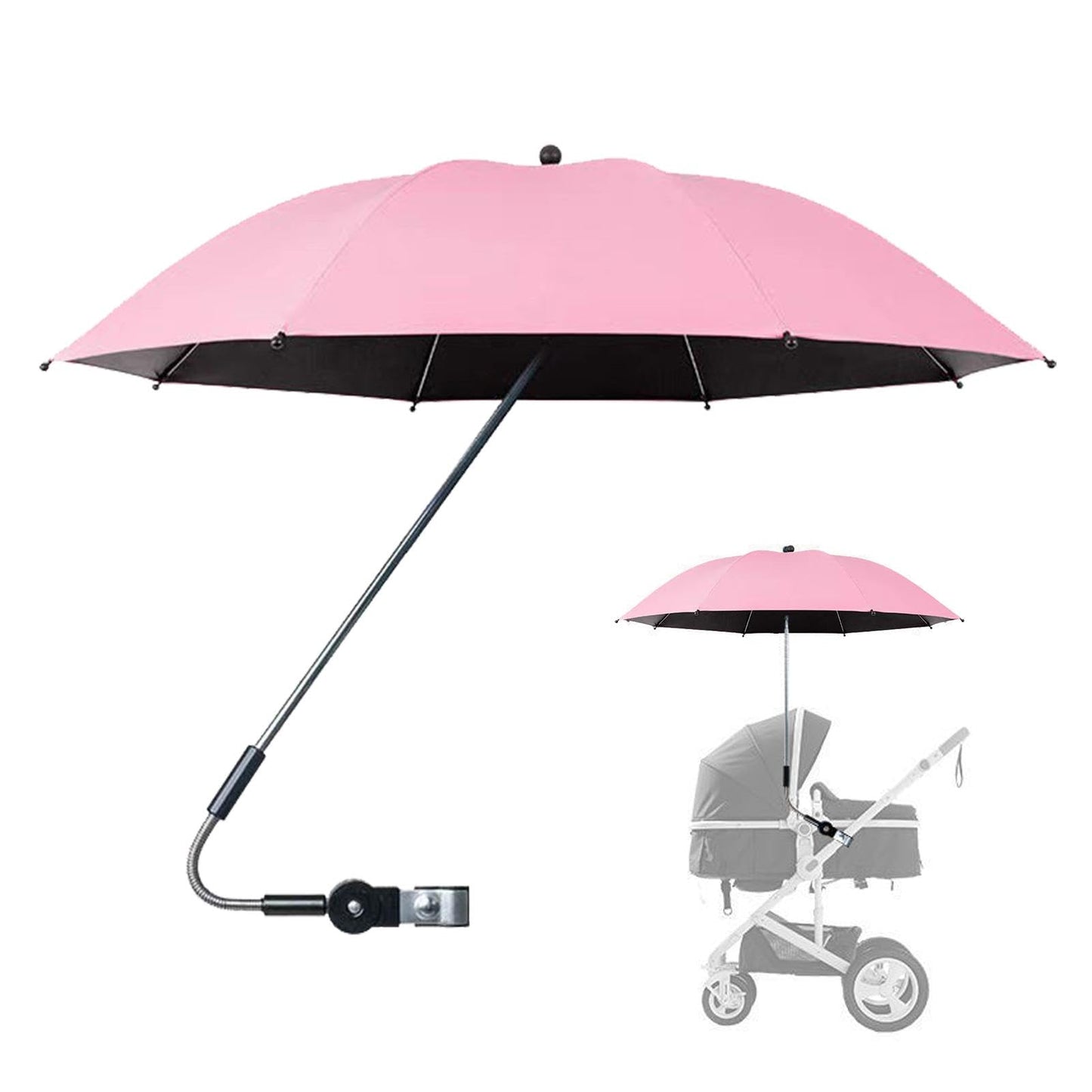 Generic Baby Stroller Umbrella, Pram Parasol, Sun Parasol for Pram, Stroller, Pushchair and Bugg, 50+ UV Protection Umbrella wit