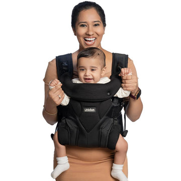 Littlebum Handsfree Black Shoulder Baby Carrier | Lightweight, Ergonomic, Adjustable & Durable, Lightweight, Breathable, Ideal F