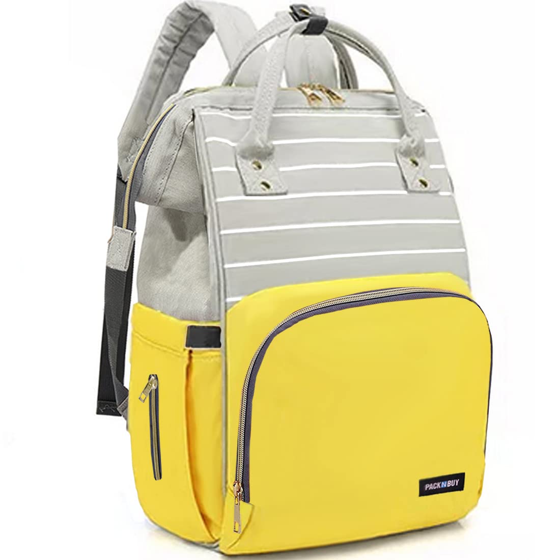 PACKNBUY Diaper Bag for Mothers for Travel, Hospital Baby Bag (Yellow)