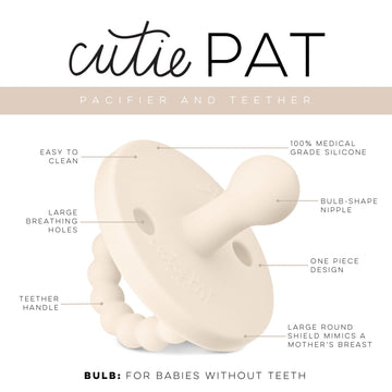 Ryan & Rose Cutie Pat Pacifier Teether (Bulb, Ivory)