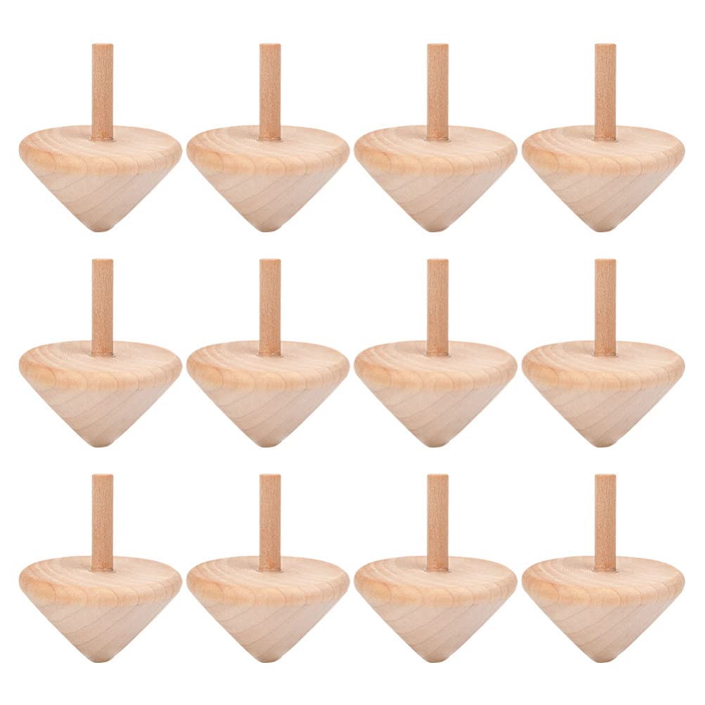 Nuobesty Wooden Spinning Top Unfinished Wood Tops Craft Gyroscopes For – Cutebab WBCBBB09NVQPT9F