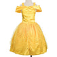 Dressy Daisy Little Girls Princess Dress Up Costume Gold Yellow Ball Gown Fancy Halloween Xmas Birthday Party Carnival Size 8-9