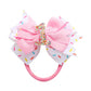1st Birthday Hair Bow for Baby Girls, Pink Headband Hair Accessories for Girls 1 2 3 4 5 6 Years Birthday Confetti Ice Cream Par