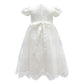 Glamulice Baby Girl Flower Christening Baptism Dress Formal Party Gown Special Occasion Dress, White, 3