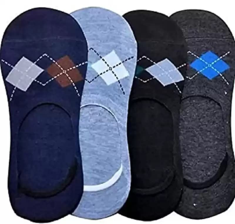Faton Men And Women Cotton Low Cut Socks No Show Loafers Non Slip MultiDesign Multicolor (10)