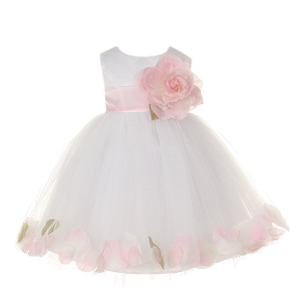 Cinderella Couture Baby Girls ' Tulle Petal Dress 12M Med Wht/Lt Pink (1170B)