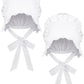 JenPen White Bonnet Women Colonial Hat Mob Bonnets Straw Handmaids Cosplay Halloween Costume Lace with Adjustable Straps(Large)