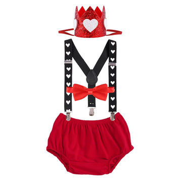 Odasdo Baby Boy My 1St Valentine'S Day Outfit, Toddlers First Birthday Cake Smash Photo Shooting Costumes Love Heart Cotton Diap