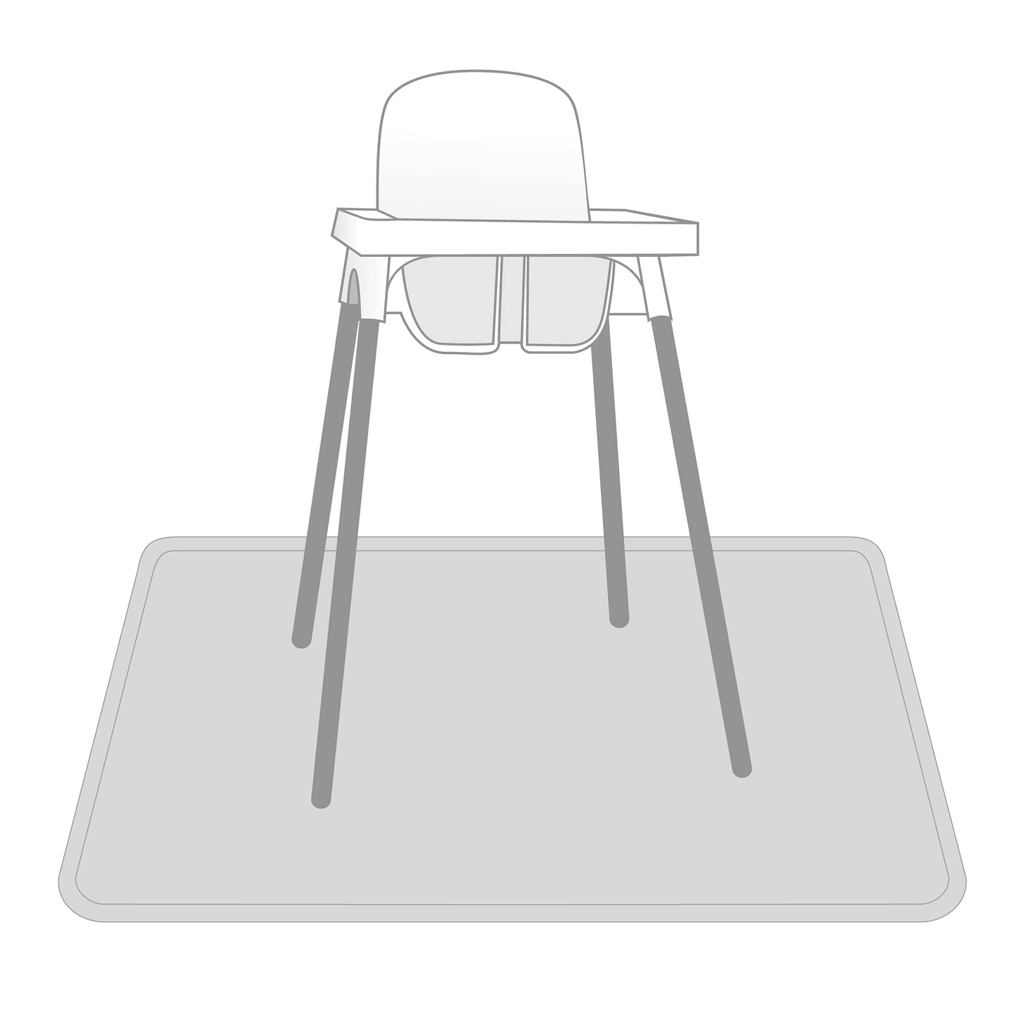 Bapronbaby Minimalist Light Grey Splash Mat - Waterproof Catch-All For Under High Chairs, Floors, Tables, Playtime Or Arts & Cra
