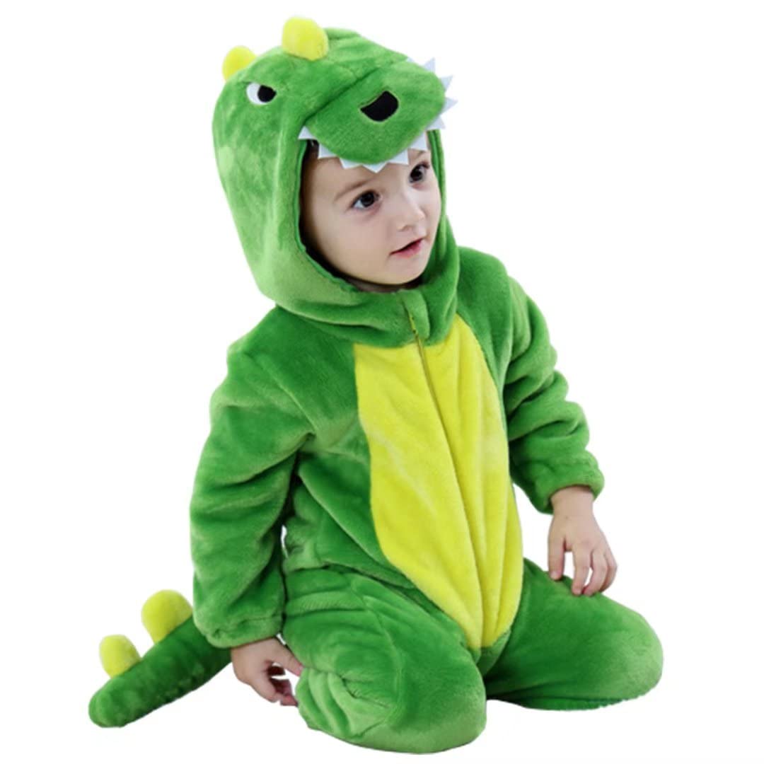 Qiaoniuniu Halloween Baby Green Dinosaur Costumes Toddler Outfit Infants Cosplay Romper 30-36 Months