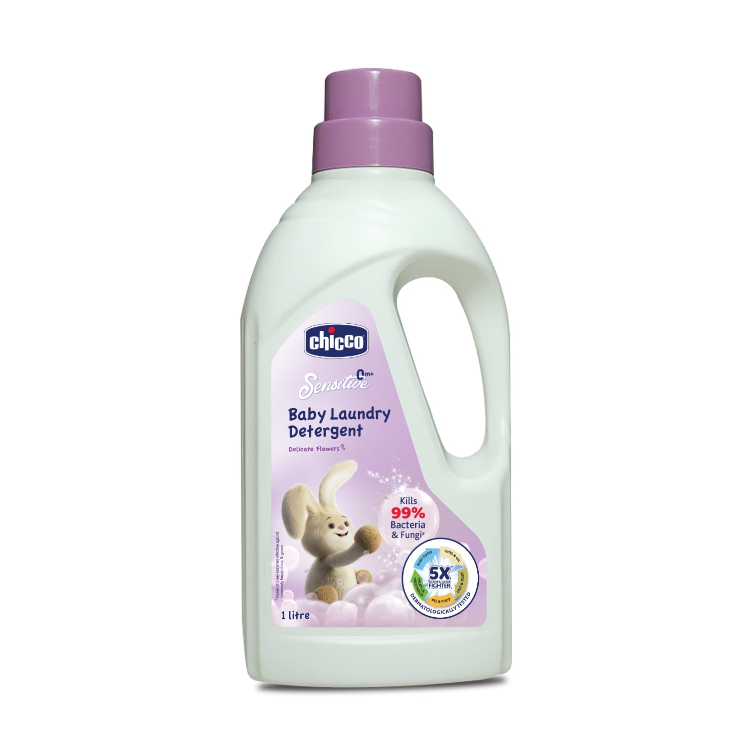 Chicco Baby Liquid Laundry Detergent, 5X Stain & Germ Fighter, Kills 99% Of Germs, Dermatologically Tested For Effective & Gentl