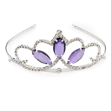 Vinjewelry Sofia Princess Tiara Amulet Costume Accessories Crystal Crown Silver Plated Birthday Gifts For Girls