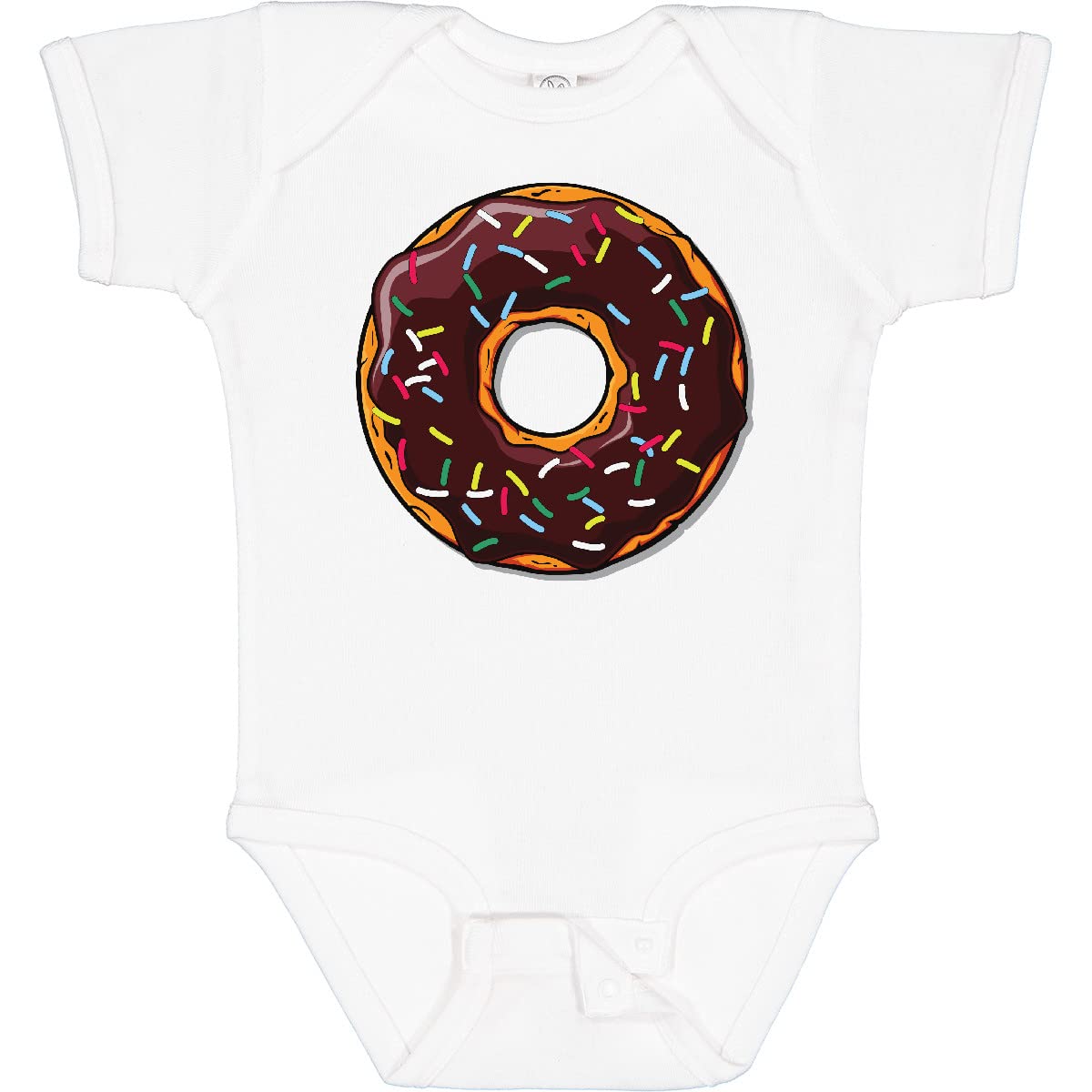 Inktastic Chololate Donut With Sprinkles Baby Bodysuit, 0020 White, Newborn