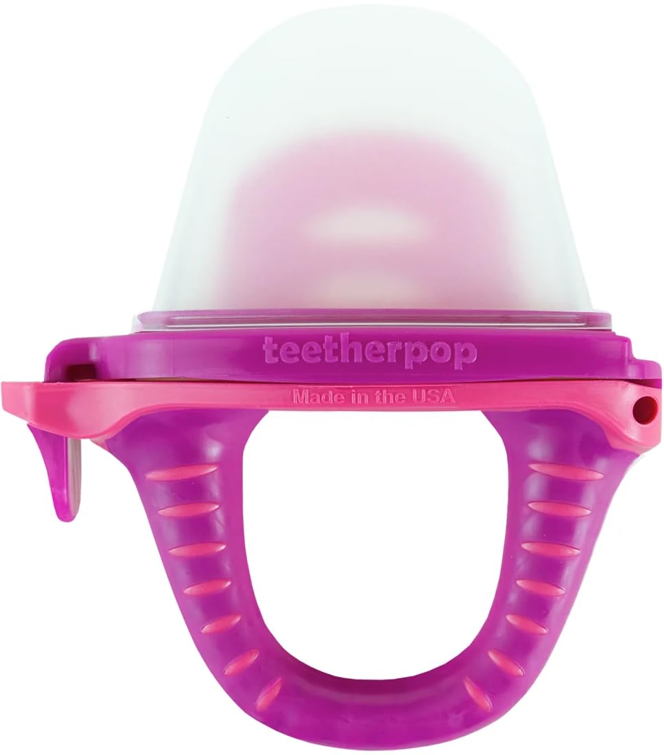 Teetherpop Fillable Silicone Teether for Babies - Cooling Teething Relief - Breastmilk Popsicle Molds for Teething with Spill-Pr
