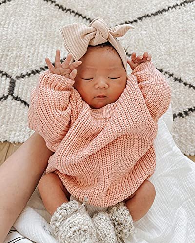 Infant Toddler Baby Girl Boy Knit Sweater Pullover Sweatshirt Warm Long Sleeve Shirt Tops Knitted Fall Winter Clothes (Pink, 4-5