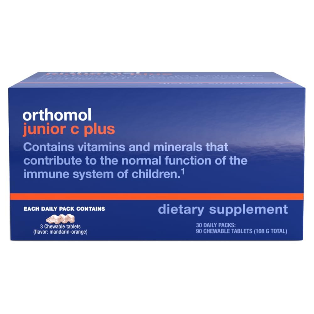 Orthomol Immun Junior C Plus, Kid'S Multivitamin, Tangerine Flavor, 30-Day Supply