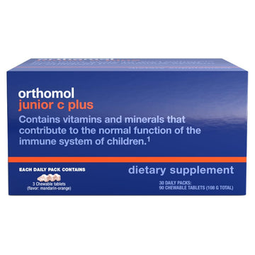 Orthomol Immun Junior C Plus, Kid'S Multivitamin, Tangerine Flavor, 30-Day Supply