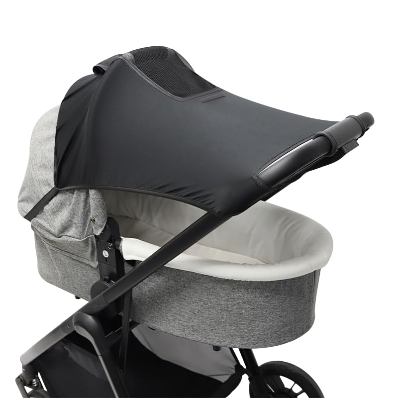 PandaEar Universal Stroller Sun Shade Cover for Baby Bassinet | Blackout UV Protection Canopy with Mesh Window | Windproof Sun S