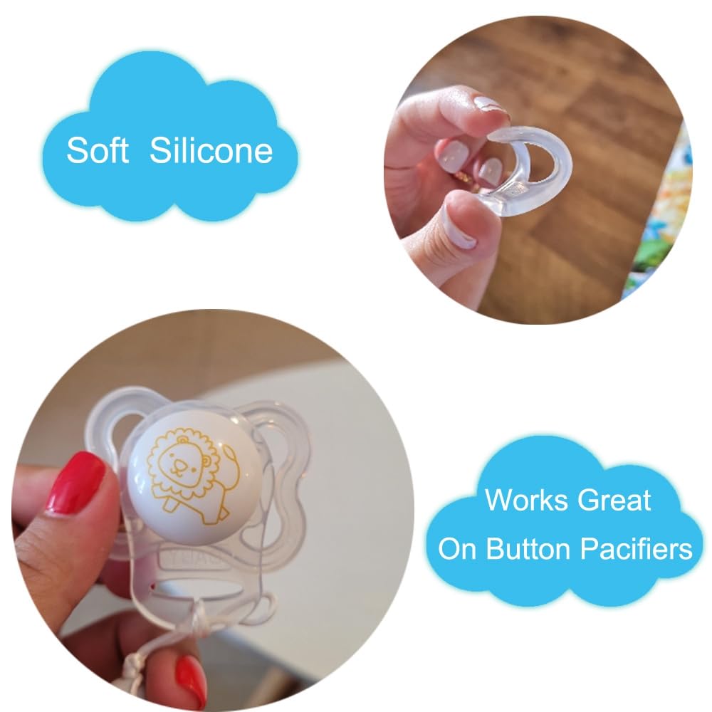 4Pcs Pacifier Adapter Rings Transparent Silicone Rings For Pacifier Clip Button Soother Pacifiers Dummy Holder Newborn Gift Safe