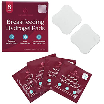 [8 Pads] Hydrogel Pads For Breastfeeding Soreness Support - Immediate Relief Nipple Gel Soothing Pads - Easy Apply Gel Nipple Pa