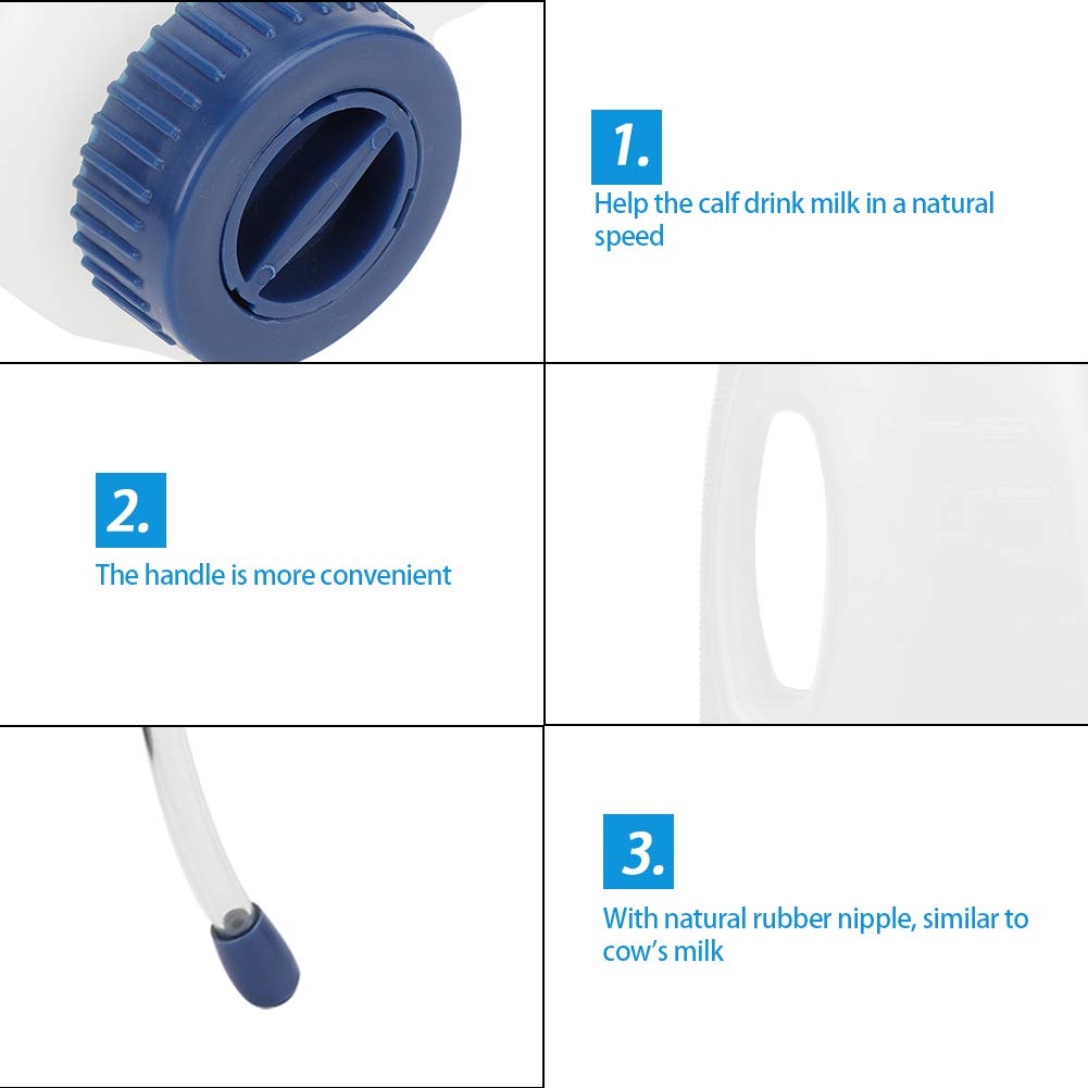 Kuuleyn Portable Calf Milk Feeder,Calf Tube Feeder,4L Plastic Farm Animals Calf Feeding Water Milk Bottle