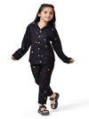 CLUB96 Black Printed Cotton Night Suit for Girls (G401_89Y)