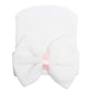 Zando Newborn Hospital Hat Toddler Beanie Baby Boy Girl Knot Headbands With Big Bows Infant Baby Nursery Caps White & Blue & Pin