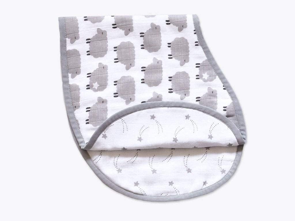 Masilo Organic Cotton Muslin Burp & Bibs Toddlers Cloth Gift Set For Newborn Baby, Pack Of 1  Sheeps