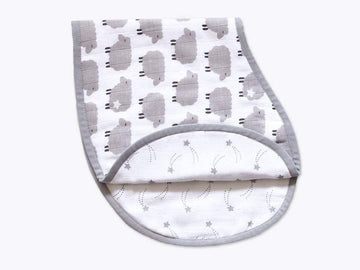 Masilo Organic Cotton Muslin Burp & Bibs Toddlers Cloth Gift Set For Newborn Baby, Pack Of 1  Sheeps