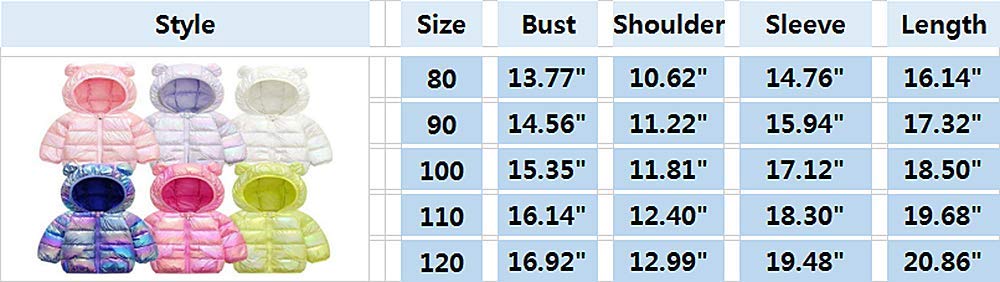 Winter Down Coats For Kids Sparkles Colorful Baby Boys Girls Light Weight Puffer Padded Jacket Bear Hoods Infant Outerwear