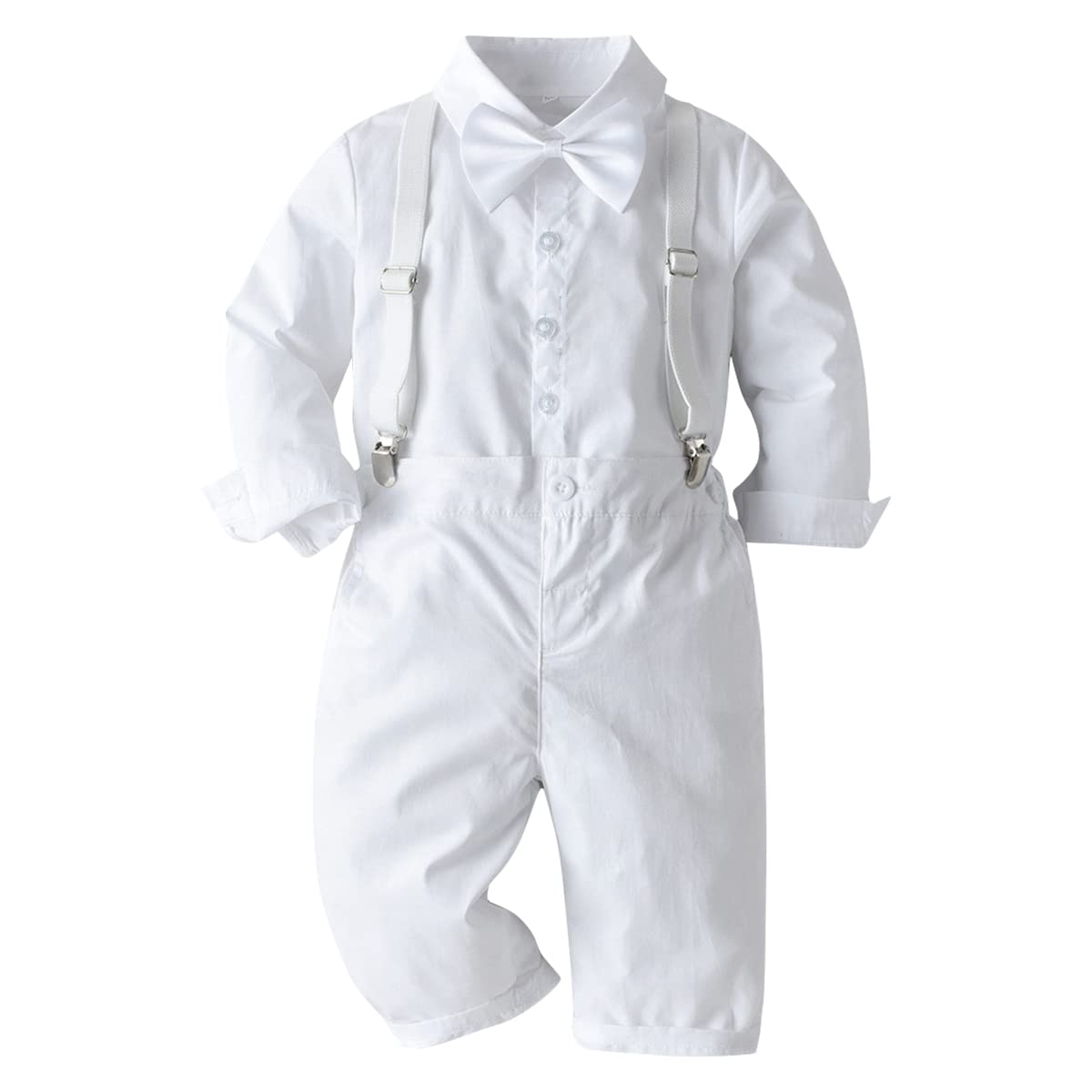 Toddler Baptism Outfits For Boys Baby Dedication Christening Outfit Dress Shirt Bowtie Suspenders Pants Infant Wedding Tuxedo Ge