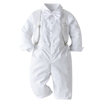 Toddler Baptism Outfits For Boys Baby Dedication Christening Outfit Dress Shirt Bowtie Suspenders Pants Infant Wedding Tuxedo Ge