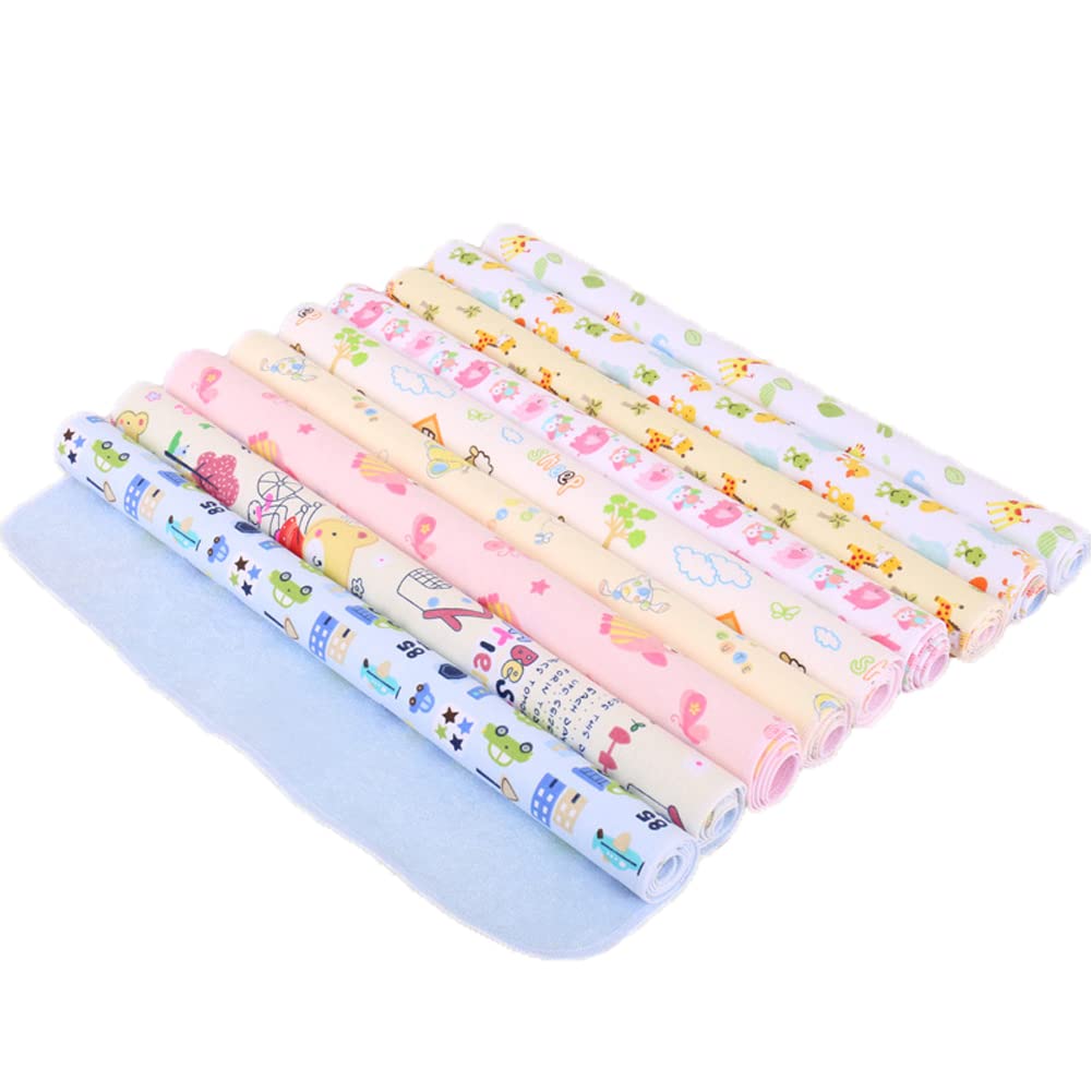 Monvecle 4Pcs Pack Baby Infant Waterproof Cotton Changing Pads Washable Resuable Diapers Liners Mats (4Pcs Pack-18'X12')