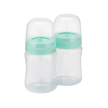 Motif Medical Breast Milk Storage Bottles for Duo Breast Pump - Durable Plastic Breastfeeding Essentials w/Locking Rings, Lids &