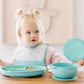 Bazzle Baby Foodie Feeding Set Silicone Roll Up Bib With Food Catcher Suction Plate Bowl Lid And Spoon