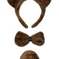 Petitebella Combined Animal Headband Bowtie Tail 3Pc Costume (Bear, One Size)