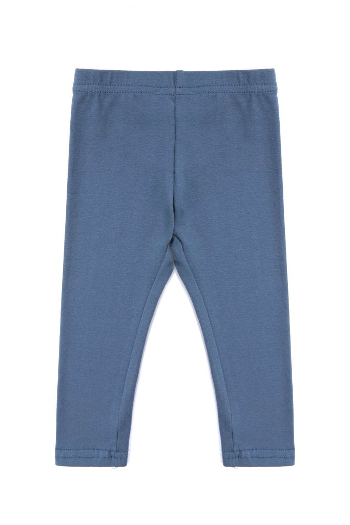 Petit Clair Unisex Cotton Leggings Fall Winter 2016 Boys/Girls Kids/Baby Pants Elasticized Waistband Peacock Blue