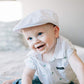 Born To Love Newborn Toddler White Baptism Scally Cap Baby Christening Hat Jeff Driver Cap Xs 12 To 18M, 48Cm