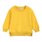 Rukosu Toddler Baby Boy Girl Fleece Pullover Sweatshirt Solid Color Crewneck Blouse Shirt Tops Warm Fall Winter Clothes Yellow 9