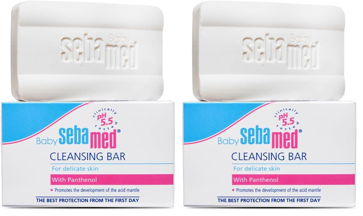 Baby Sebamed Cleansing Bar|Ph 5.5 |Newborn Bathing|Soap Free|Tear Free|150 Gm (Pack Of 2)