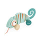 Janod - Tropik Pull-Along Chameleon - Wooden Early-Learning Toy - Silent Wheels - Educational Walking and Balancing Toy - Water-