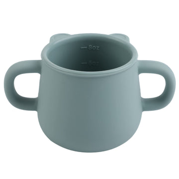 Blue Ginkgo Silicone Toddler Cups - Open Cup For Baby With Handles | Made In Korea | 8Oz Training Open Cups For Toddlers 1-3 (Gr