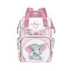 YallLocoMo Personalized Diaper Bag Backpack Gift Pink floral Baby Bow Elephant Ultimate Nappy Bag: Spacious, Waterproof & Perfec