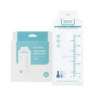 Mother-K Disposable Baby Bottle Liner, Must-Have Baby Travel Essentials, Bpa Free (8Oz, 100Pcs)